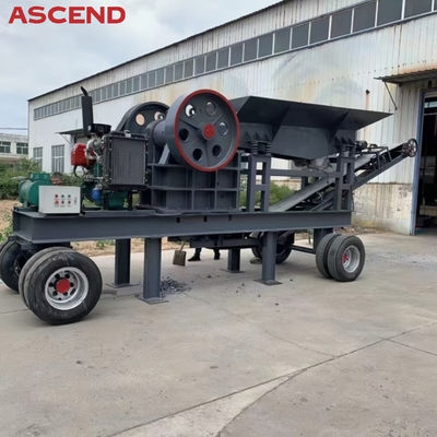 PE 600x900 Mineral Jaw Mobile Crusher Medium Gold Mining Machinery Equipment 100-120tph Capacity